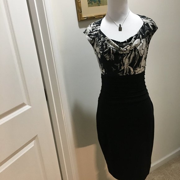 Daisy Fuentes Black and White Form Fitting Dress - Picture 1 of 8